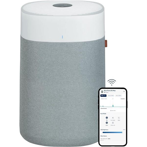BLUEAIR Air Purifiers for Large Rooms, Cleans 3,048 sq ft in One Hour, HEPASilent Smart Air Cleaner 