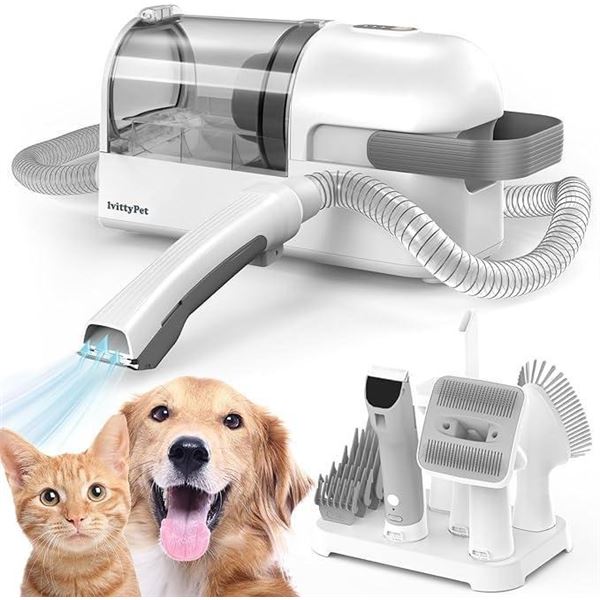 lvittyPet Dog Grooming Kit & Pet Hair Vacuum(Low Noise) Pet Grooming Vacuum with Powerful Suction 2.