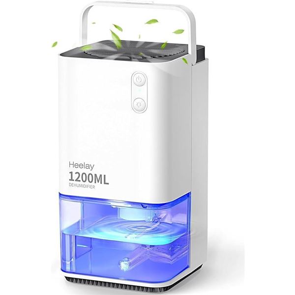 Dehumidifiers for Home, Heelay® 40OZ Small Dehumidifiers for Bedroom with Ultra Quiet, 7 Lights, Aut