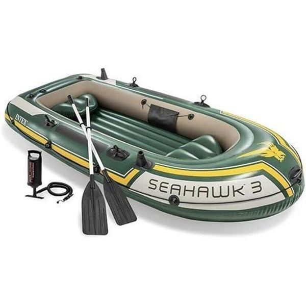 Intex Seahawk 3 Boat Set, 116-Inch x 54-Inch x 17-Inch Size, Green/Yellow