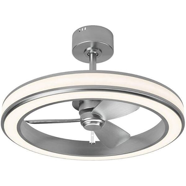 Edwin 25 in. Integrated LED Indoor Brushed Nickel Ceiling Fan with Light with Remote