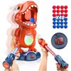 Image 1 : EagleStone Movable Dinosaur Shooting Toys Target Shooting Games w/ 2 Pump Guns, LED Score Record, 48