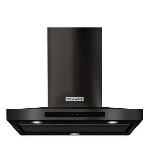 KitchenAid KVWB600HBS Range Hood, 30 inch Exterior Width, Chimney, Wall Mounted, 585 CFM, Accepts Bo