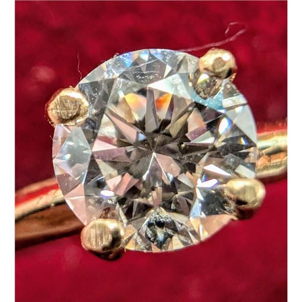 10K Yellow Gold 0.95G Lab Diamond 0.3Ct Ring (~Size 6.5)(Ring is resizable for $40), Made in Canada,