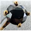 Image 2 : 10K Yellow Gold 2.38G Black Diamond 2.4Ct Ring (~Size 6)(Ring is resizable for $40), Made in Canada,