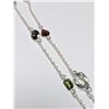Image 2 : Silver 7.56G Genuine Multi Gemstone 18" Necklace, Appraised Retail $680