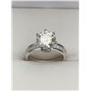 Image 2 : 2.80 CT GRA CERTIFIED MOISSANITE VVS D COLOR SET IN A 6 CLAW HEAD WITH 30 ROUND CUT CUBIC ZIRCONIUM
