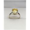 Image 1 : 4.00 CT GRA CERTIFIED MOISSANITE VVS LEMON YELLOW SET IN A STERLING SILVER IN A 8 CLAW HEAD RETAIL V