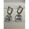 Image 1 : Set of Cushion Solitaire Stones 1.50 Carat Pendant Style Earrings