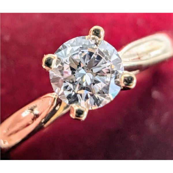 10K Yellow Gold 1.4G Lab Diamond 0.26Ct Ring (~Size 6)(Ring is resizable for $40), Made in Canada, A