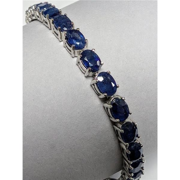 Silver 14.43G 11Ct Sapphire 7.5" Bracelet (~length 0 inches), Appraised Retail $1500
