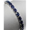 Image 1 : Silver 14.43G 11Ct Sapphire 7.5" Bracelet (~length 0 inches), Appraised Retail $1500