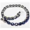 Image 3 : Silver 14.43G 11Ct Sapphire 7.5" Bracelet (~length 0 inches), Appraised Retail $1500