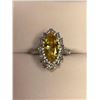 Image 3 : Canary Yellow Marquis Cut 1.1 Carat Solitaire & Cluster .925 Silver Ladies Ring