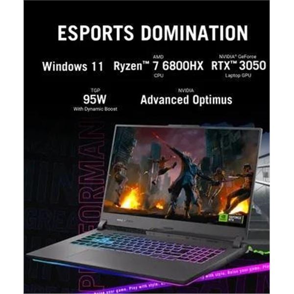 ROG Strix G17 Gaming Laptop NVIDIA GeForce RTX 3050 4GB GDDR6 - ROG Boost up to 1550MHz at 95W (80W 