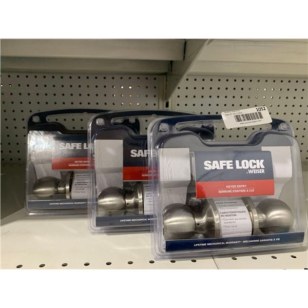 Weiser Safe Lock Keyed Entry Lot of 3