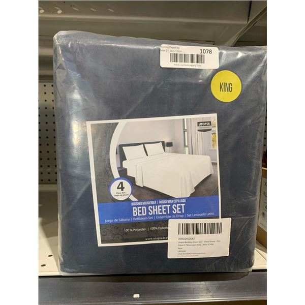 Utopia Bedding 4 piece Sheet Set King Size Navy