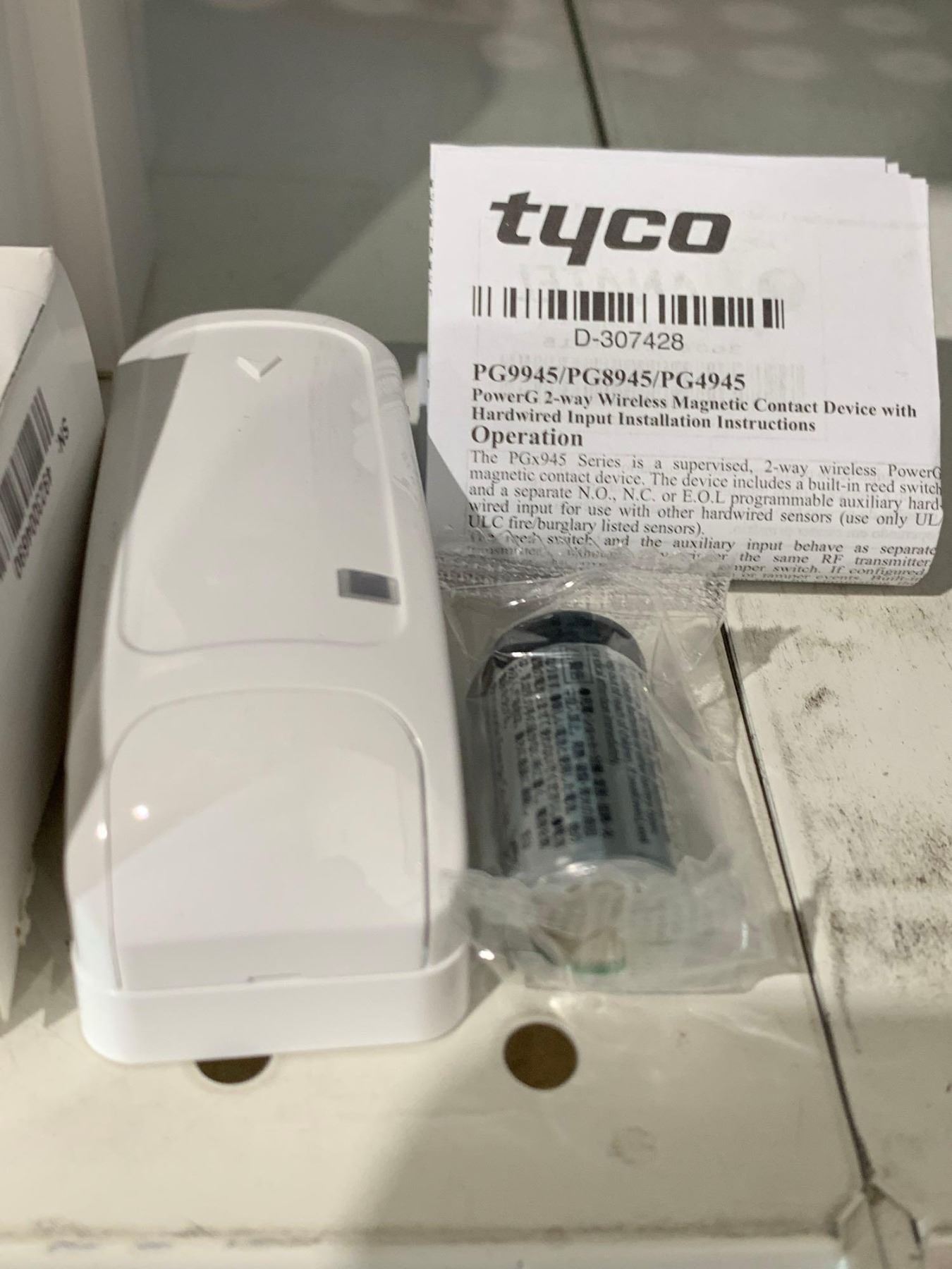 Hardwired Contacts Tyco PowerG 2-Way Wireless Magnetic Contact Device With Hardwired Input ...