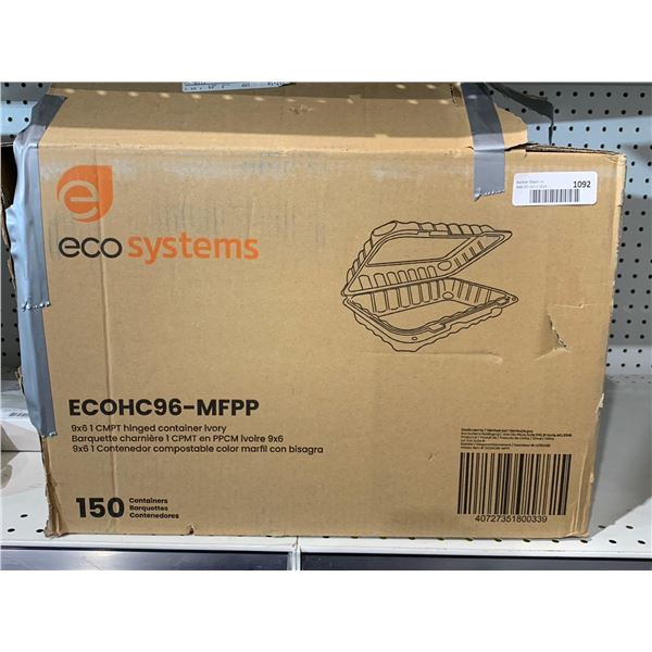 EcoSystem ECOHC96-MFPP 9x6 1CMPT Hinged Container Ivory