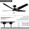 Image 2 : DARKMANBA Ceiling Fan with Lights, Waterproof Outdoor Reversible Ceiling Fans with 5 ABS Blades, 52 