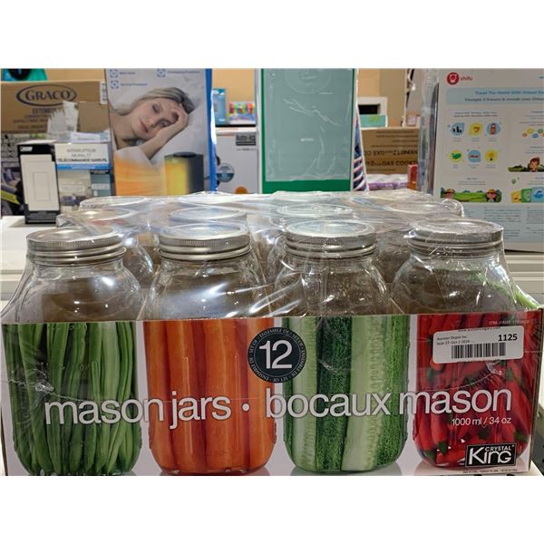 Crystal King Mason Jars 12 x 34oz