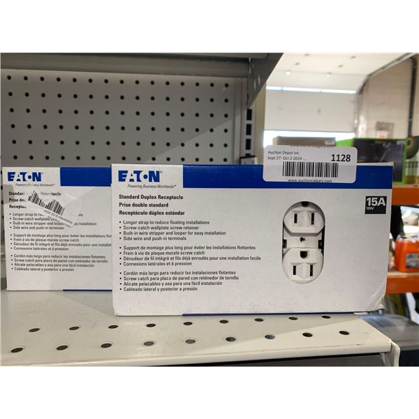 Eaton Standard Duplex Receptacle 15A 125V Lot of 2