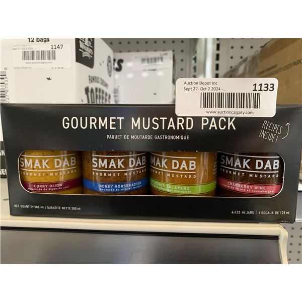 Smak Dab Gourmet Mustard Pack of 4 Assorted Flavors