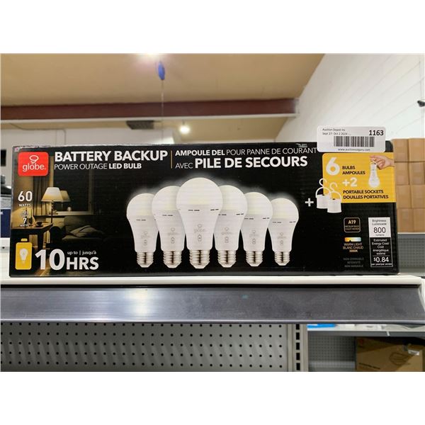 Globe Battery Backup Power Outage LED Bulb 60W Pack of 6