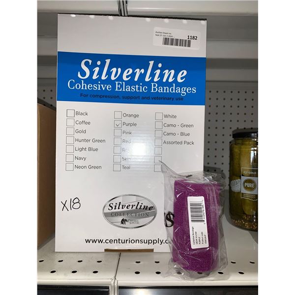 Silverline Cohesive Elastic Bandages 10cm x 4.5m Lot of 18 Rolls