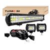 Image 1 : TURBOSII Led Light Bar 20Inch Curved Offroad Led Bar Spot Flood Combo IP67 Waterproof Lights (20"+4"