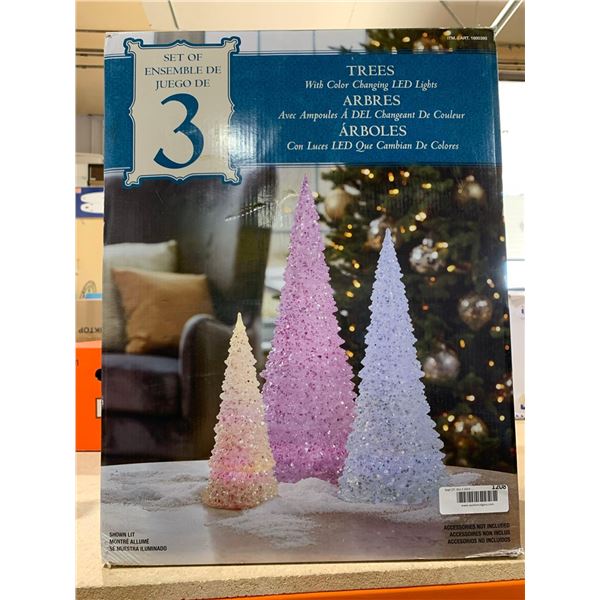Trees With Color Changing LED Lights Set of 3