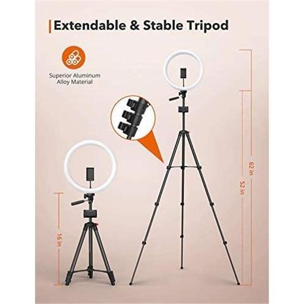 TaoTronics 12" Ring Light, Selfie Ring Light with 3 Color Modes, Adjustable Brightness, Extendable T