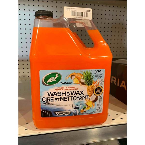 TurtleWax Wash & Wax Fresh & Foamy 3.79L Pineapple Coconut Scent