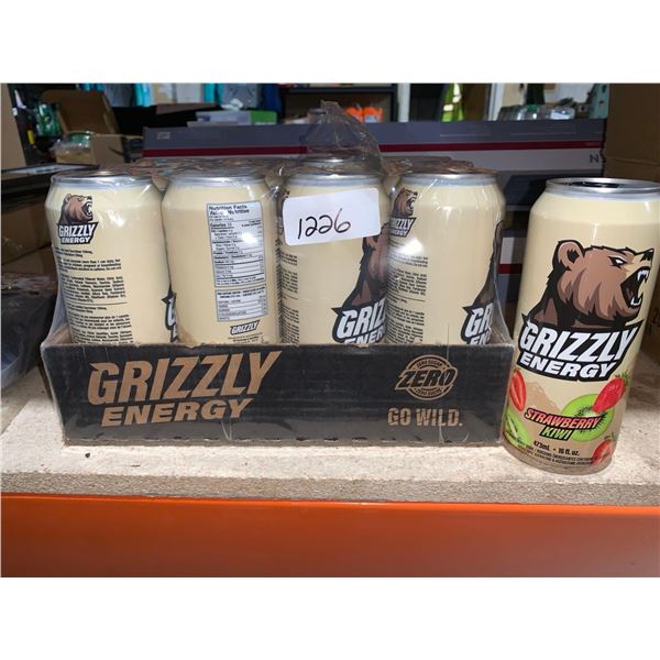 Grizzly Energy Zero Sugar Strawberry Kiwi 473ml x 12