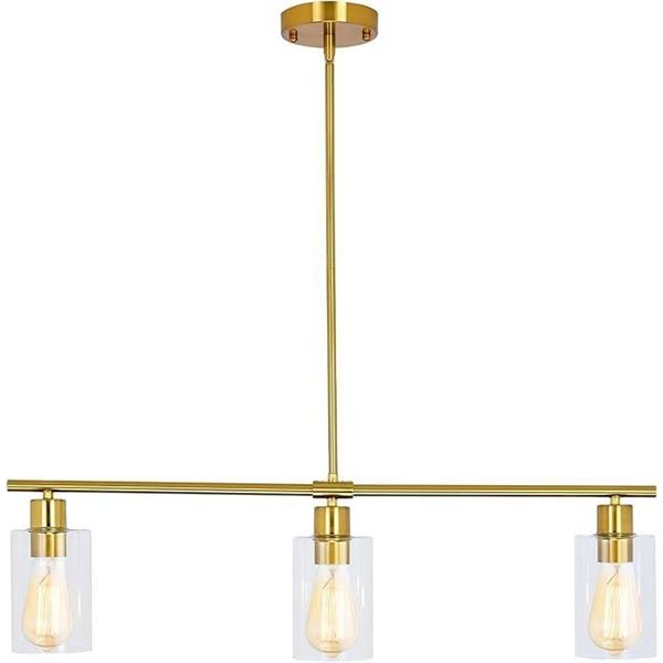 LWYTJO Pendant Lighting for Kitchen Island, 3 Lights Gold Pendant Light, Modern Farmhouse Chandelier