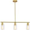 Image 1 : LWYTJO Pendant Lighting for Kitchen Island, 3 Lights Gold Pendant Light, Modern Farmhouse Chandelier