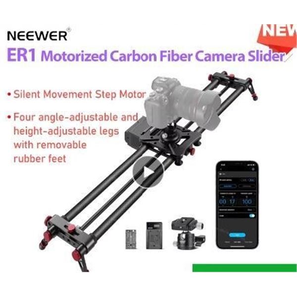 NEEWER ER1 Motorized Carbon Fiber Camera Slider Designed for videographers who want smooth and contr