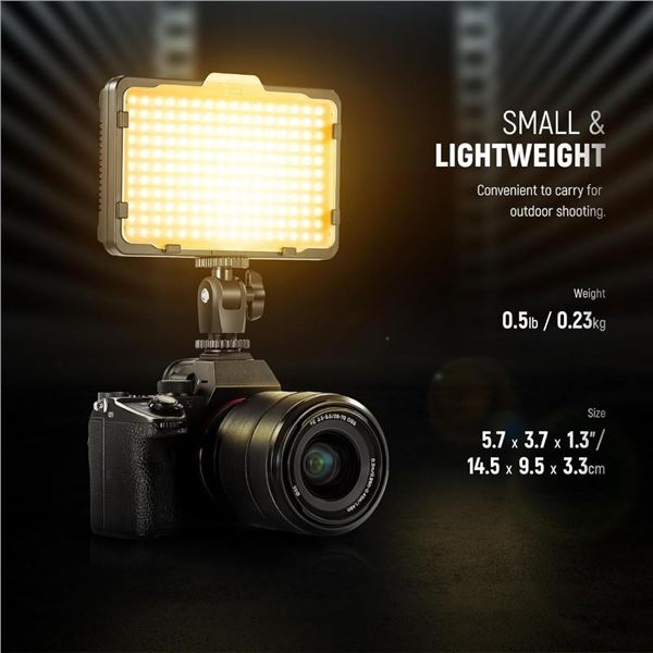 Neewer Dimmable 176 LED Video Light Lighting Kit: 176 LED Panel 3200-5600K, 2 Pieces Rechargeable Li
