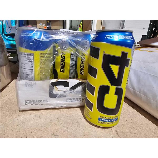 C4 Energy Drink X Frozen Bombsicle, Carbonated Sugar Free Pre Workout Performance 12x16oz