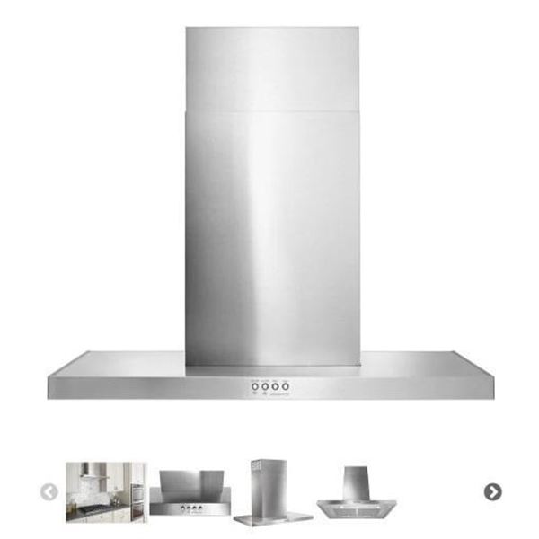 Whirlpool WVW57UC0FS Range Hood, 30 inch Exterior Width, Chimney, Wall Mounted, 400 CFM, Accepts Bot