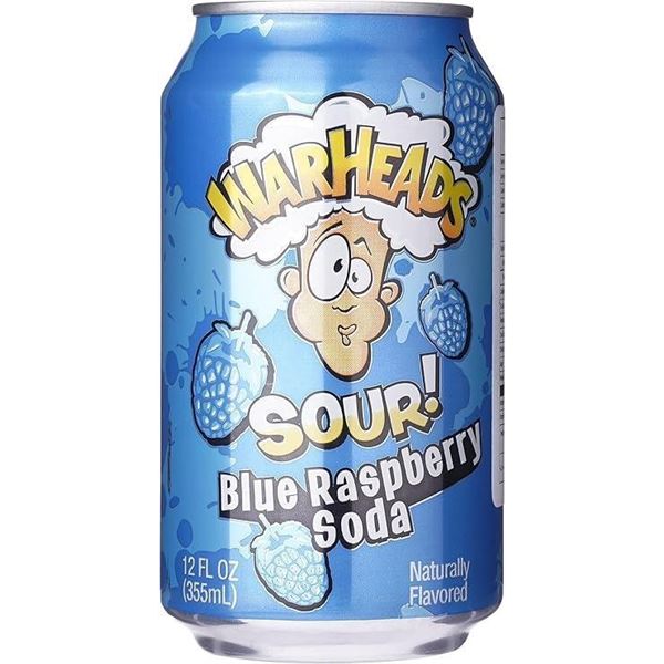 Warheads Blue Raspberry Sour Soda 12x355 ml