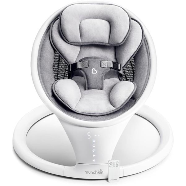 Munchkin Bluetooth Enabled Lightweight Baby Swing with Natural Sway in 5 Speeds and Remote Control