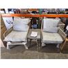 Image 2 : Hampton Bay Luxley 3-Piece Steel Wicker Patio Conversion Seating Set with Beige Cushions