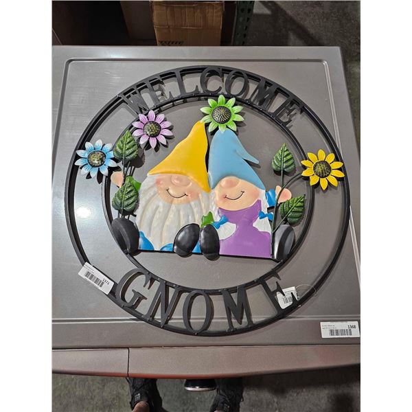 Koopers 12.5" Wlecome Gnome Metal Yard Decor