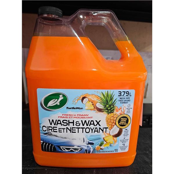 Turtle Wax Fresh & Foamy Wash and Wax, Pineapple Coconut Scent - 3.79L