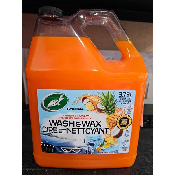 Turtle Wax Fresh & Foamy Wash and Wax, Pineapple Coconut Scent - 3.79L