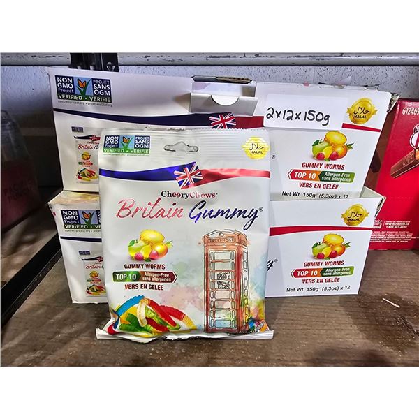 Cheery Chews Britain Gummy Worms 2x(12x150g)