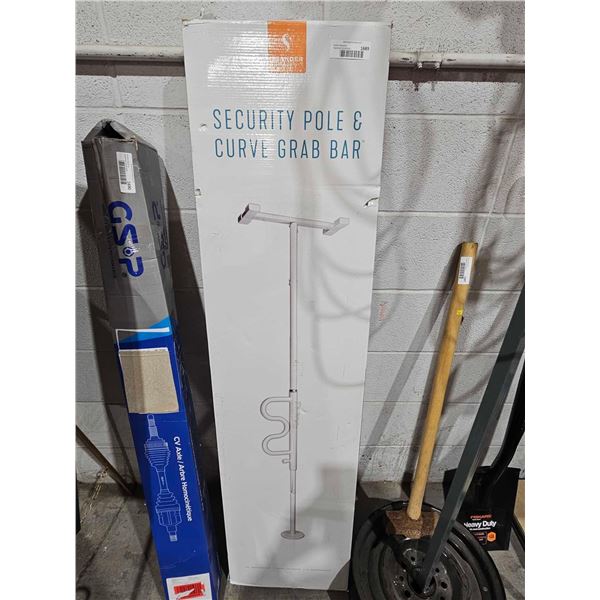 Standers 1100W Security Pole and Curve Grab Bar - White