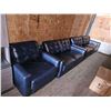 Image 1 : Blue Leather Power Recline Livingroom Set with 80" Sofa, 55" Loveseat, 55" Chair and Built in USB Po