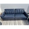 Image 2 : Blue Leather Power Recline Livingroom Set with 80" Sofa, 55" Loveseat, 55" Chair and Built in USB Po